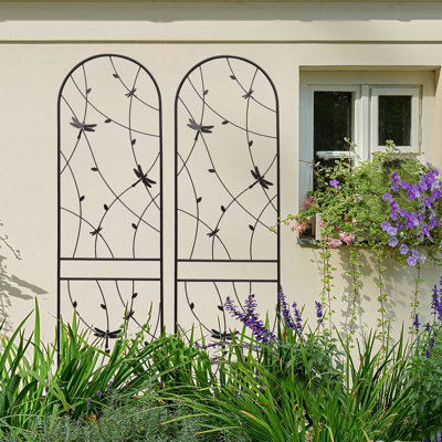 Ensemble de 2 treillis de jardin en métal antirouille 19,7 po