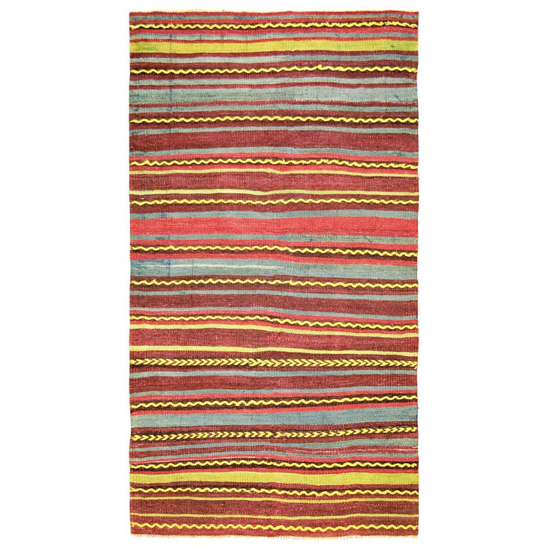 One-of-a-Kind 2'11" X 5'2" 1960s Wool Area Rug in