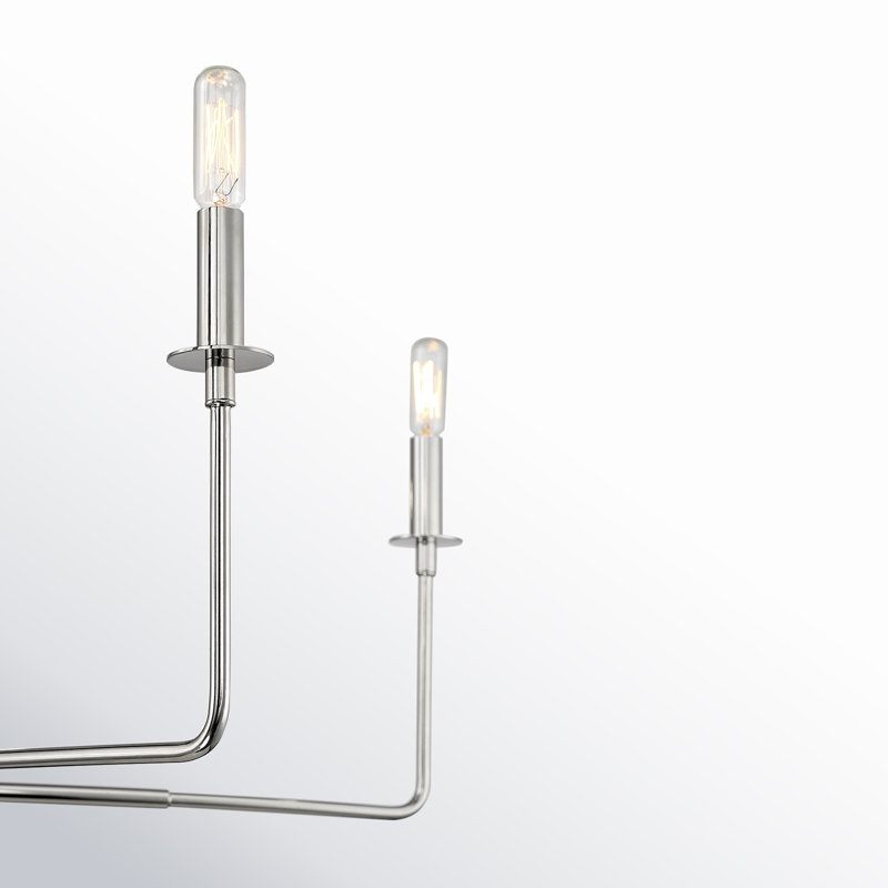 Alysa 6 - Light Candle Style Classic Chandelier in Polished Nickel, Polished Nickel