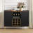 47.2'' Modern Bar Cabinet with Wine Racks and Storage Multi-purpose Home Bar & Liquor Bar,Black-1197614348