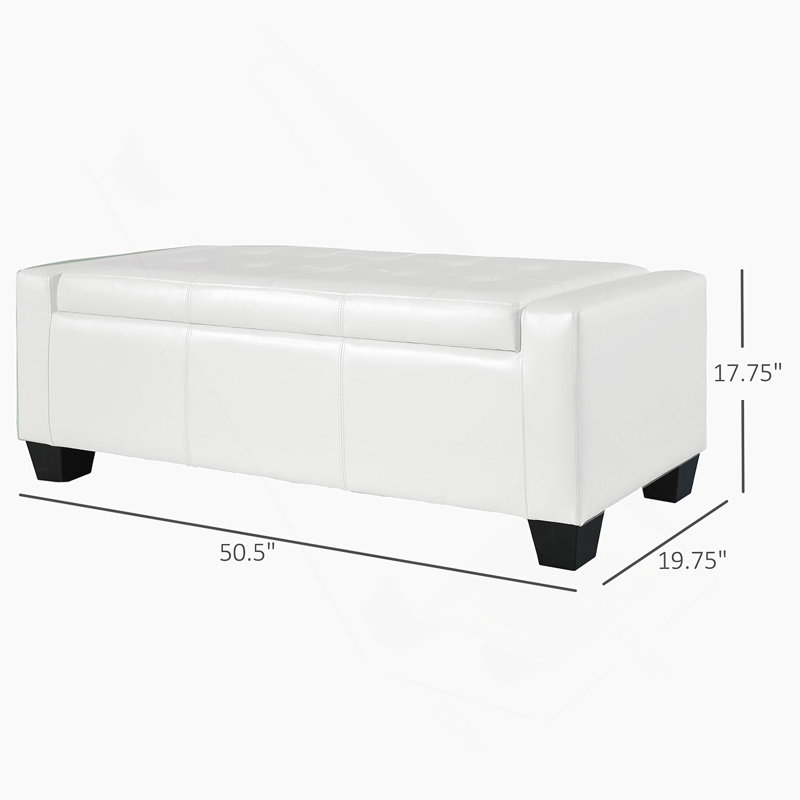 Banc rectangulaire, banc capitonné avec rangement