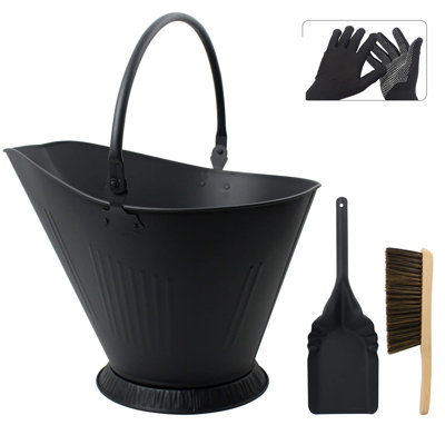 3.2 Gallon Metal Fireplace Ash Bucket
