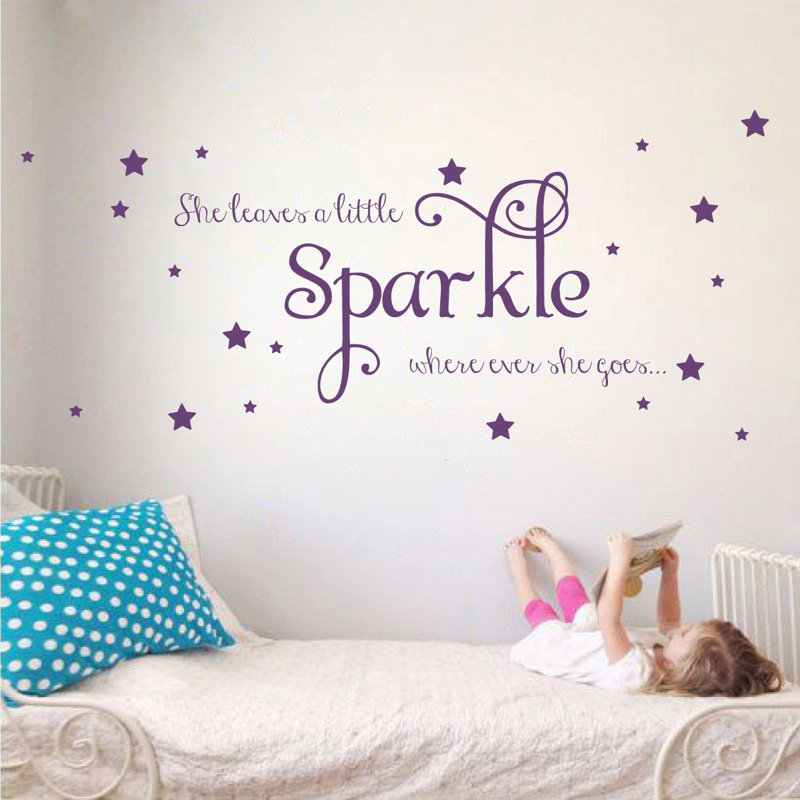 Décalcomanie murale sparkle, Violet, H 15 po x l 36 po x P 0,01 po
