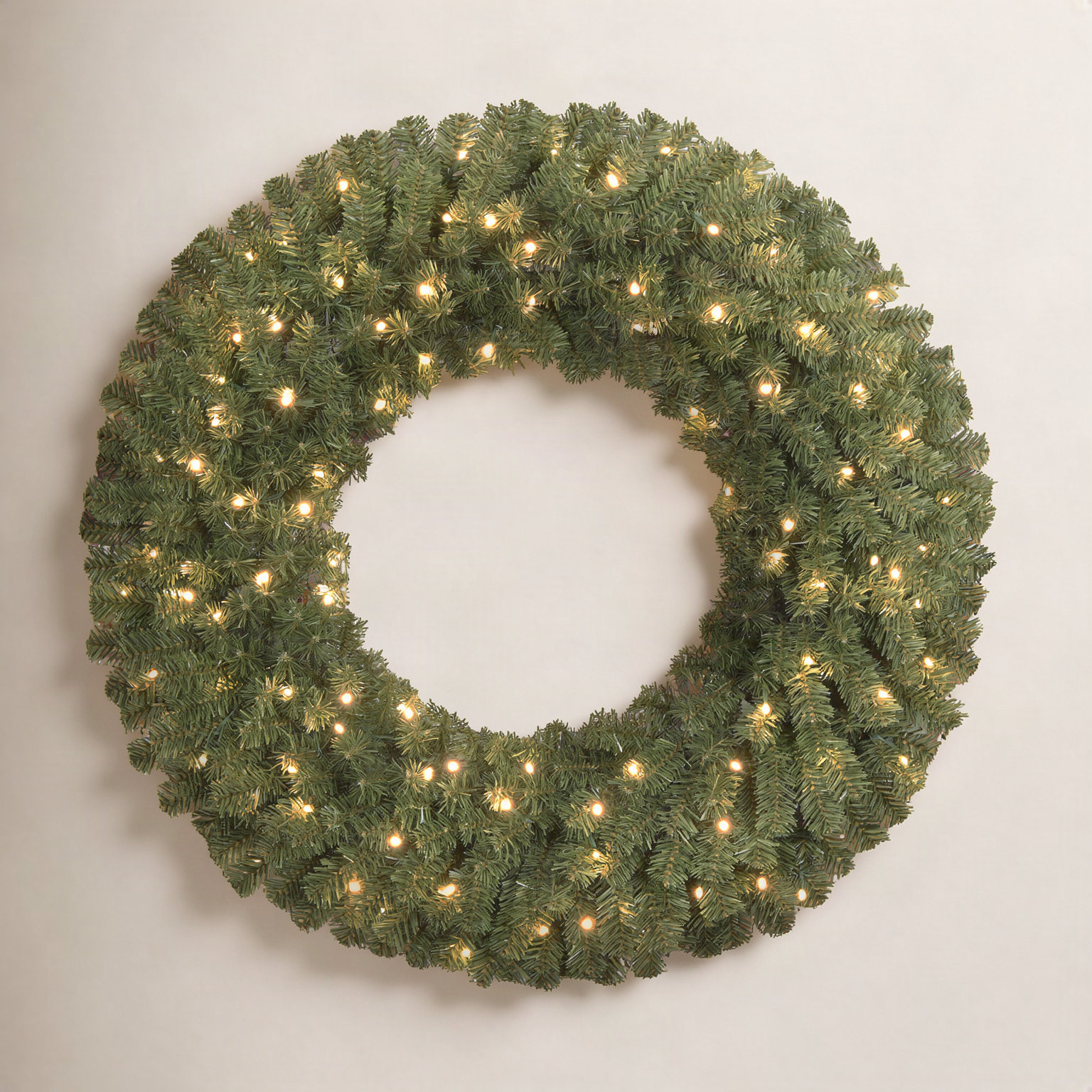 Pre-Lit Spruce Christmas Wreath, 36" H x 6" W