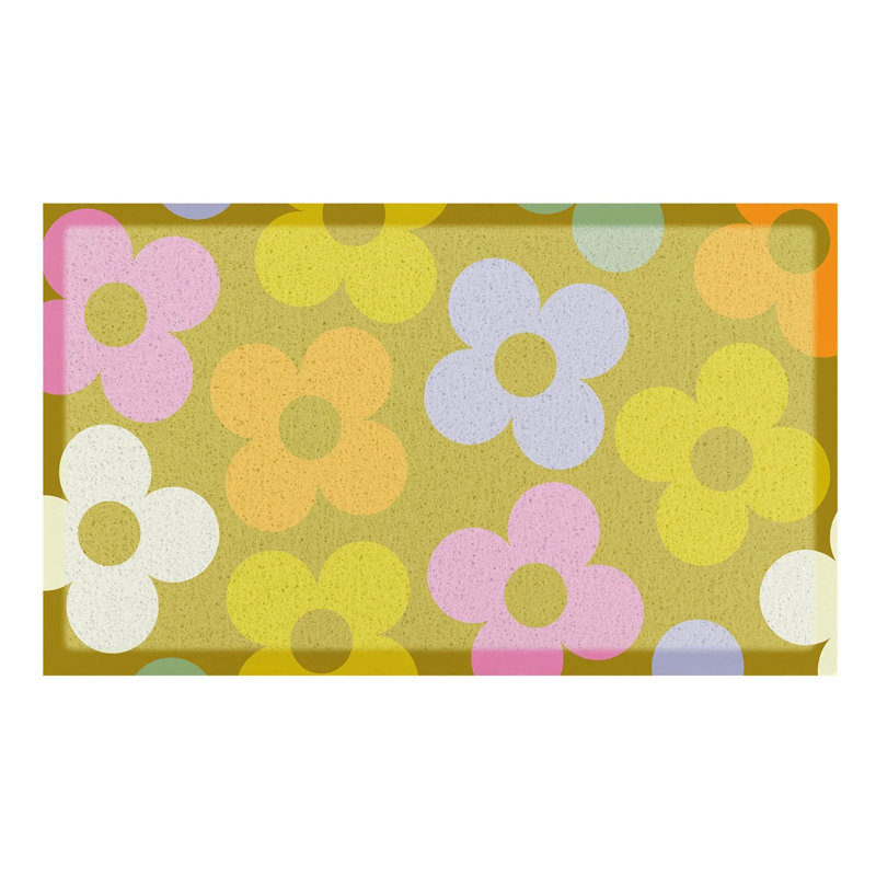 Paillasson Elizabeth Olwen Petals on Pistachio, 16" x 28"