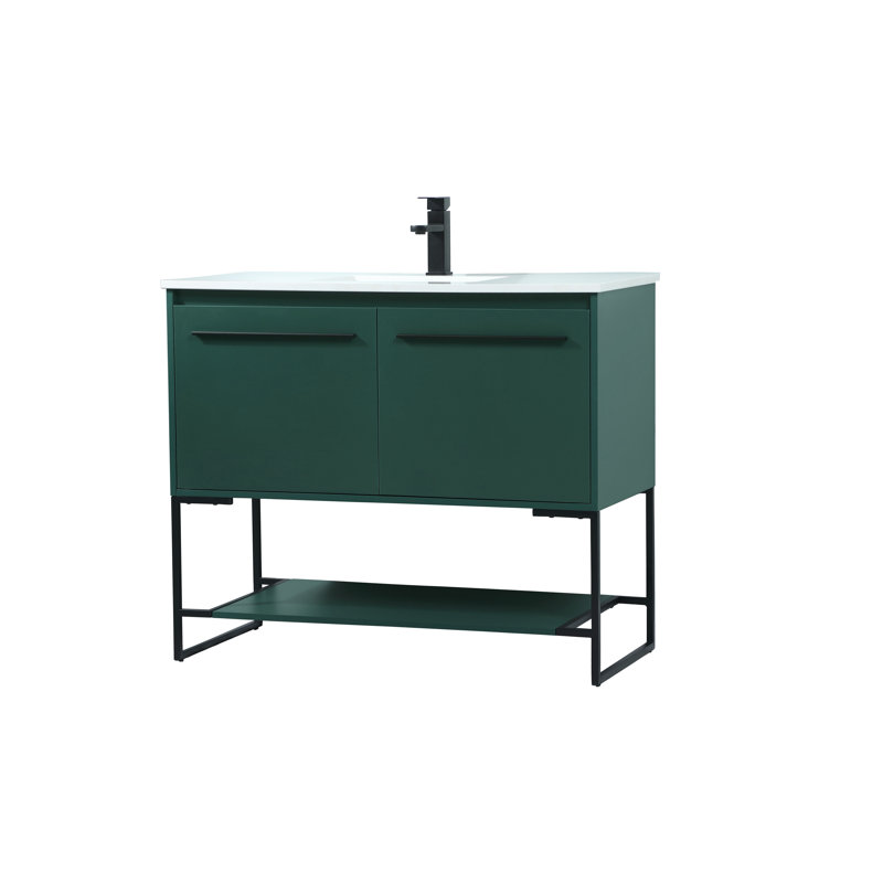 Ensemble de meuble-lavabo simple 40 po Rozell, Vert
