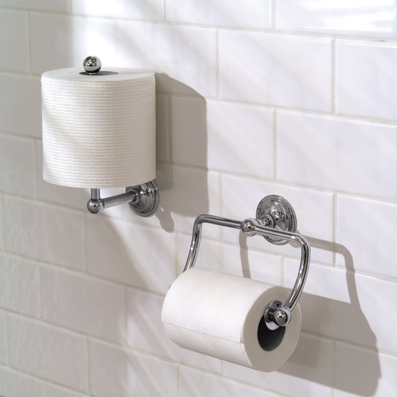 London Terrace Hanging Toilet Paper Holder, Polished Chrome