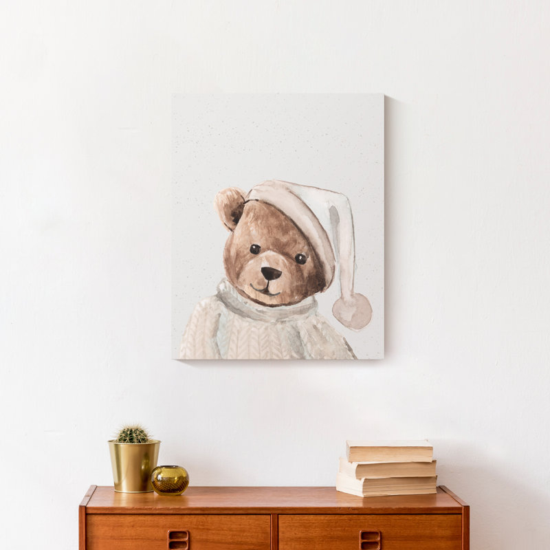 Bedtime Teddy, reproduction sur toile, H 20 po x l 16 po
