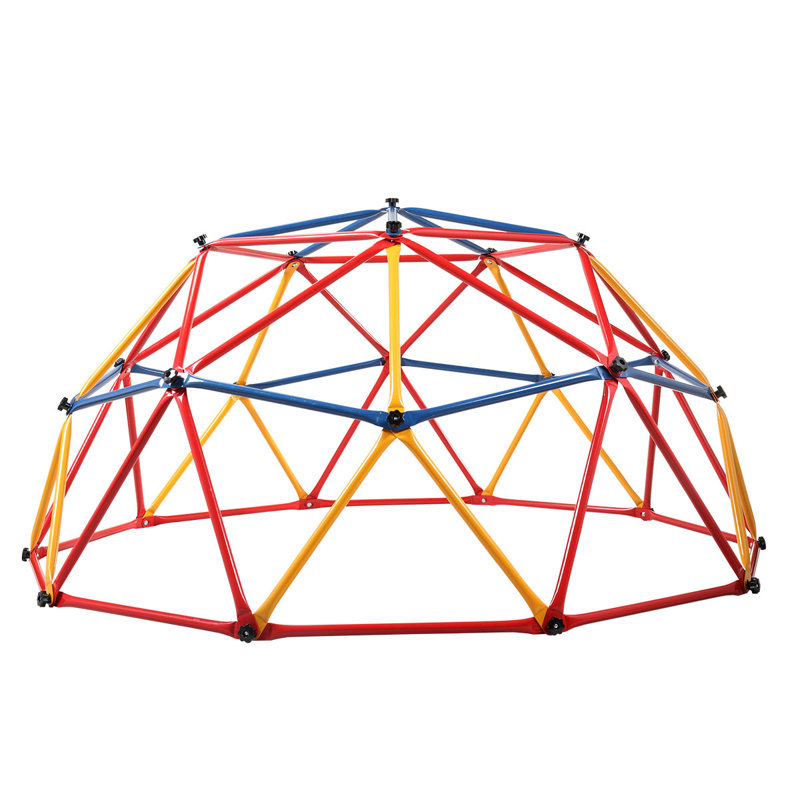 Tobbi 82.3'' W Metal Climbing Dome, Red/Yellow/Blue