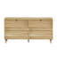 Commode 59 po avec 6 tiroirs pour le couloir - Style moderne et naturel, rails de guidage lisses, charge raisonnable, armoire de tiroir de chambre à coucher à assemblage sécuritaire, matériaux, poignées en métal