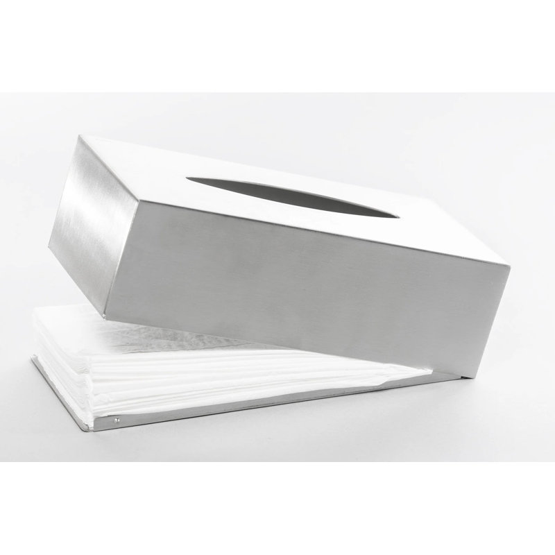 Nexio Tissue Box Cover, Matt Stainless Steel