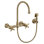 Whitehaus Collection Wall Mount Faucet with Gooseneck Swivel Spout and Solid Brass Side Spray