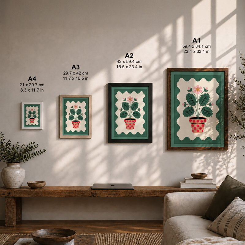 Potted Florals Botanical - Print, Oak, A3 - 42.0 x 29.7 cm