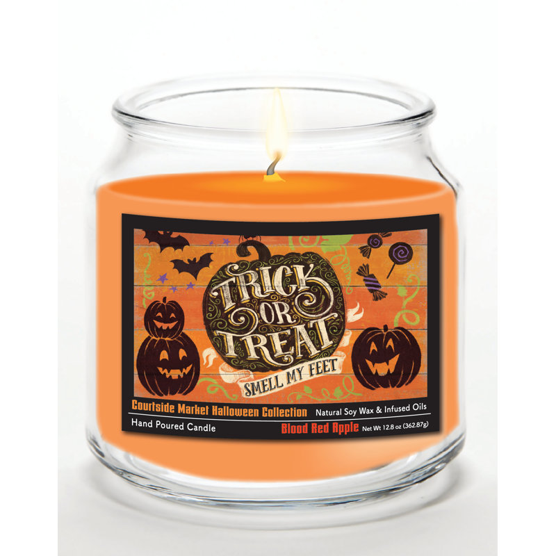 Bougie Fright Night V en pot en verre de 400 g avec couvercle en métal argenté brossé