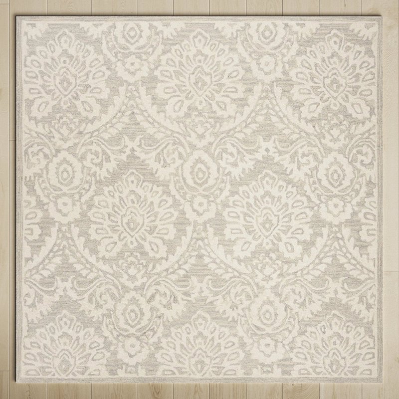 Tansy Wool Floral Indoor Rug, Square 8'