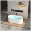 Baignoire autoportante en acrylique 67 po. Baignoire autoportante blanche cannelée de style brillant avec trop-plein à fente intégrée et bonde en nickel brossé