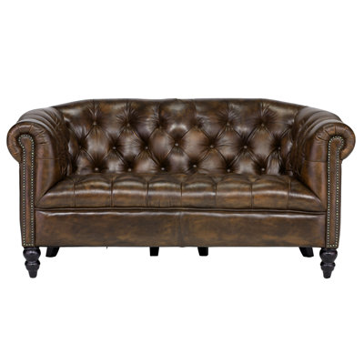 2-Sitzer Sofa Earlene aus Echtleder