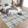 Machine Washable Rug Gingham Non-Slip Modern Rug for Living Room Bedroom Nursery Dining Table Stylish Carpet for Dorm and Bedside Decor