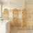 5.6 ft. Pine Wood & Hand-Woven Rattan Room Divider - Freestanding Japanese Modern Minimalist Privacy Screen-643899108-643899109