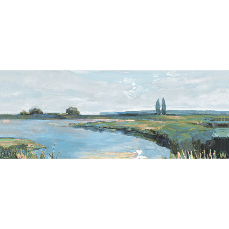 Pond Landscape - Painting Print, 30cm H x 46cm W, Wrapped Canvas