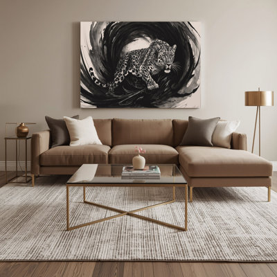 «Big Cats», art léopard sur toile gris