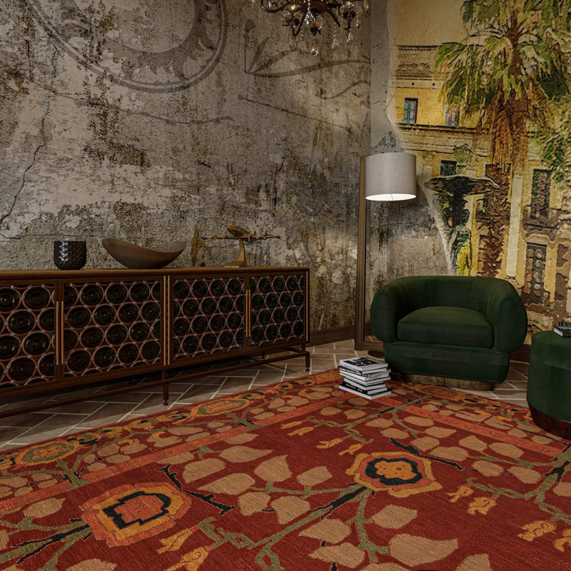 Inverness Hand Knotted Wool Oriental Area Rug, Rectangle 8' x 10'