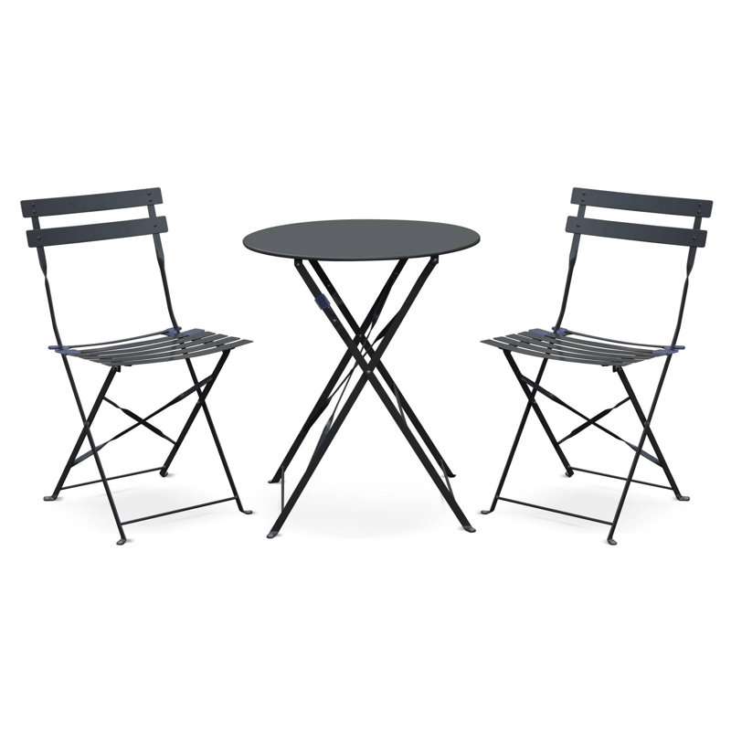 Westcliff Bistro Table Set with 2 Chairs, Black