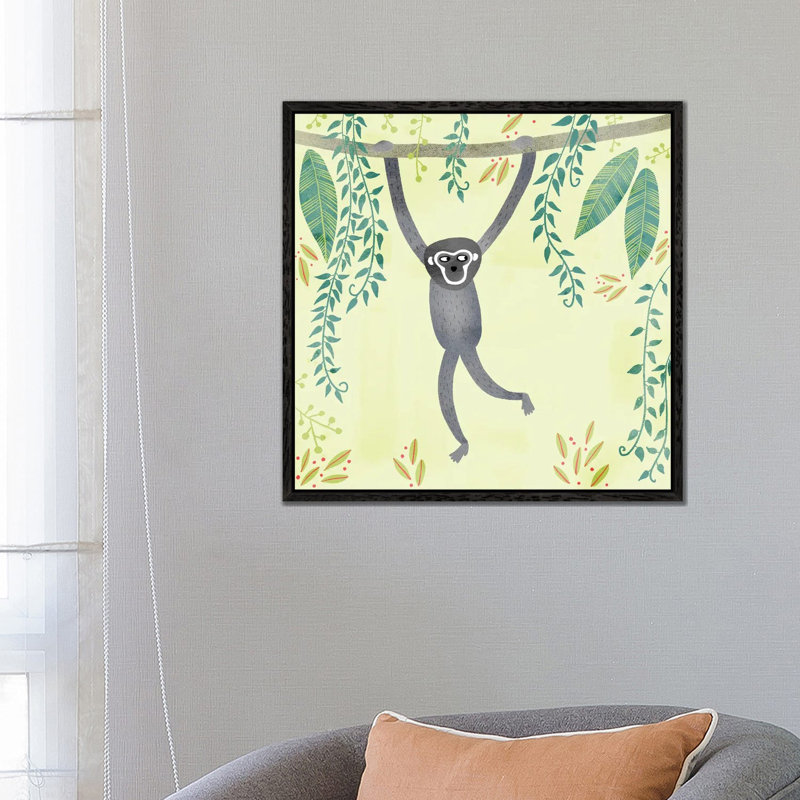 Gibbon by Nic Squirrell - Gallery-Wrapped Canvas Giclée on Canvas, Black Framed, 45.72 cm H x 45.72 cm W