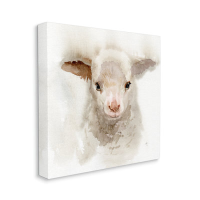 «Baby Lamb Farm Portrait», art texturé à giclée noire encadrée par Verbrugge