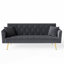Canapé-lit pliable de style américain de 72 pouces en velours gris, multifonctionnel pour les petits salons Lit de style rétro, 3 appartements