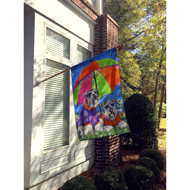 Drapeau de maison Hvidovre Sheltie Halloween en polyester à 2 faces 3 x 2 pi, Schnauzer âmes sœurs