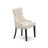 9-piece dining set includes a wooden table and 8 Light Beige Linen Fabric dining chairs & black legs with Button Tufted Back - Sand Blasting Black Finish.