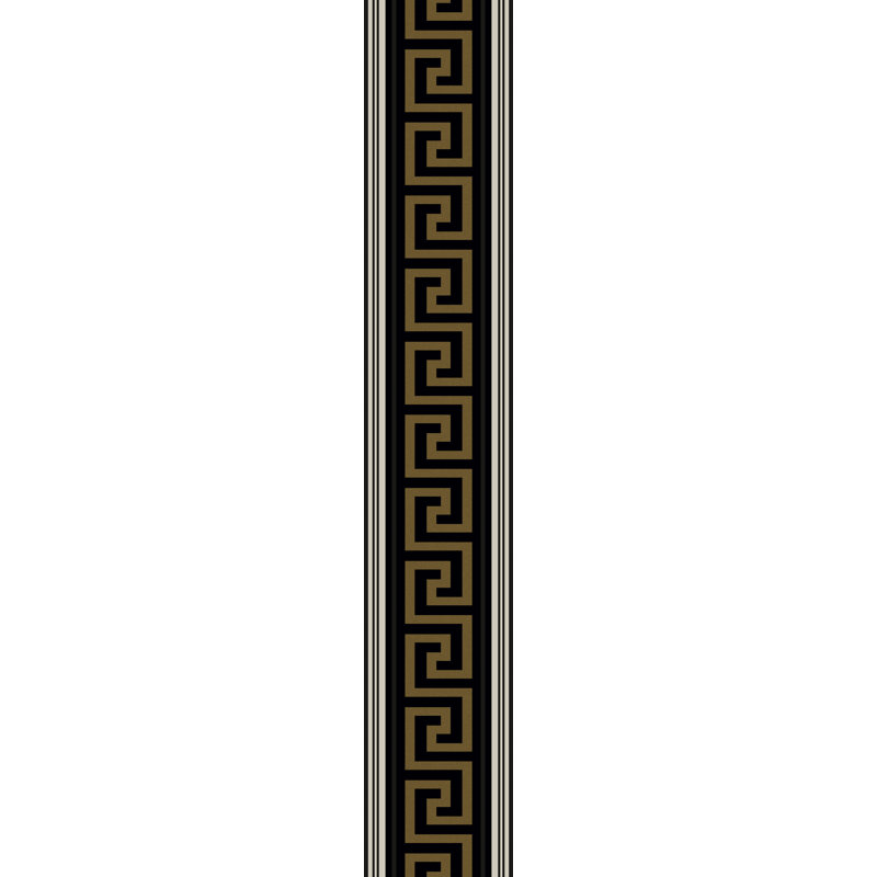  Bordure de papier peint non tissé à motif grec Lyre, Noir et or