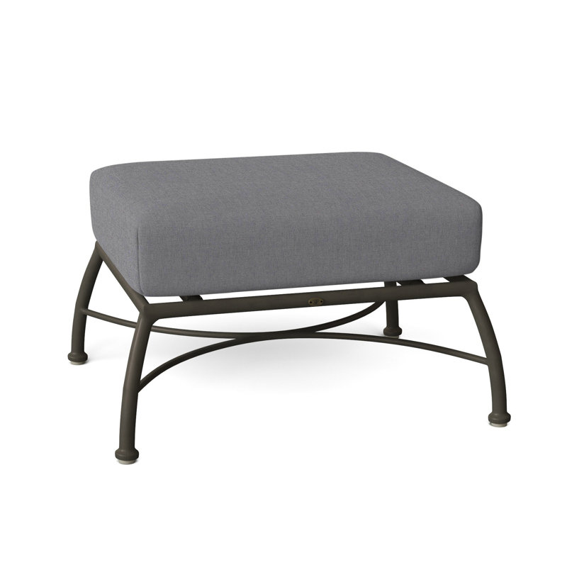 Majorca Outdoor Ottoman with Cushion, Verona Mist, No Welt
