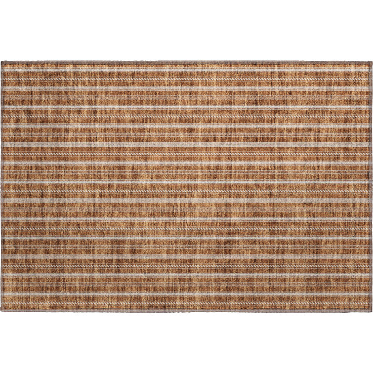 Premium Machine Washable Prisco Terracotta Rug