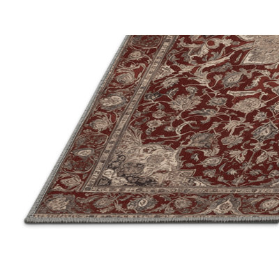 Machine Washable Persian Gray Area Rug