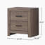 2 Drawers MDF Nightstand in Barrel Oak Finish