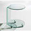 Table de bout ronde en verre transparent 24 po avec tablette