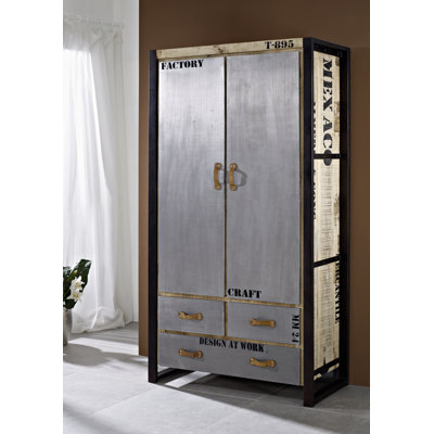 Factory 2 Door Solid Wood Wardrobe