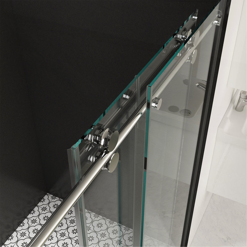 56"-60"W X 76"H Frameless Shower Door, Chrome