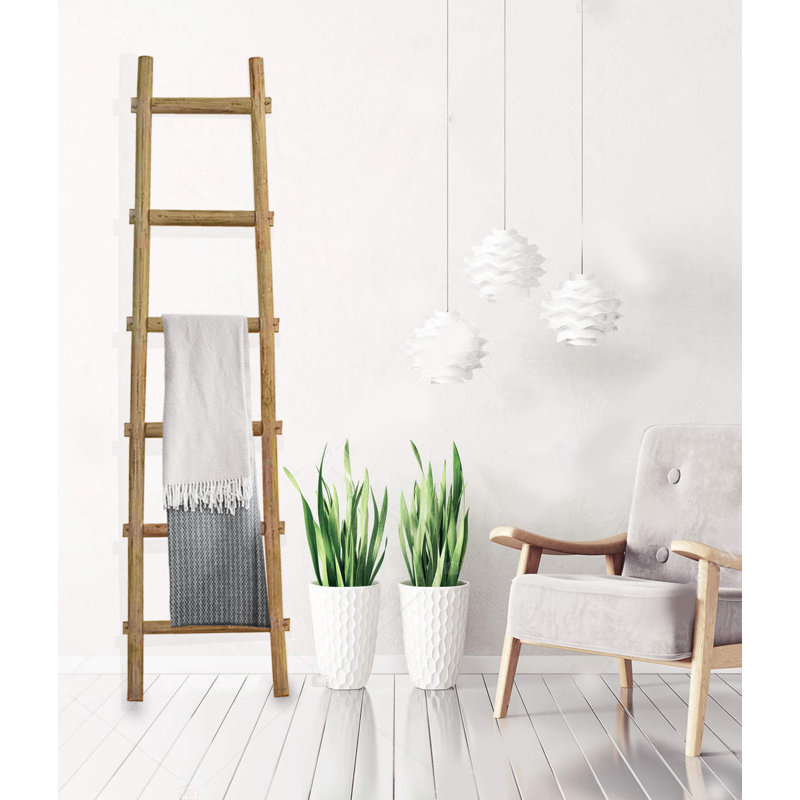 Darb Blanket Ladder, Brown, 71" H x 18" W x 2" D