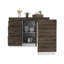 Armoire de cuisine extensible Grecia avec 3 tiroirs et 2 tablettes internes, blanc / noyer foncé