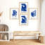 "Matisse d'inspiration bleue, personnages abstraits et décorations modernes", 4 pièces-101520411-101520413
