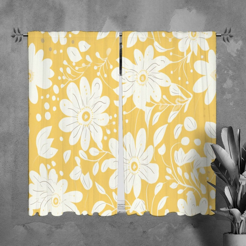 Rideaux à motif floral - 6093, L 20 po x L 82 po
