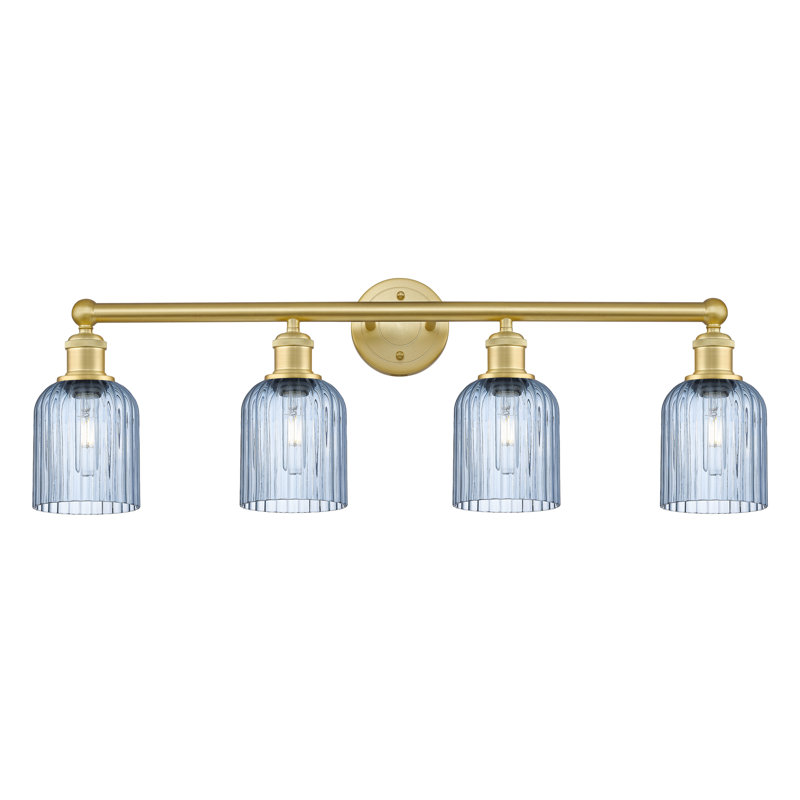 Fiennes 4 - Light Dimmable Vanity Light, Satin Gold, Blue
