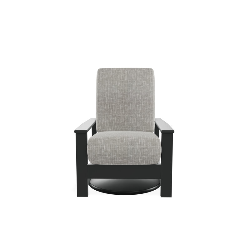 Leeward Marine Grade Polymer Deep Seating Cushion Swivel Hidden Rocker, Graphite, Hither Pewter