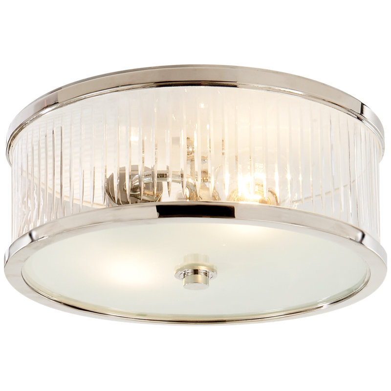 Alexa Hampton Randolph Small Flush Mount, Polished Nickel, 4.5" H x 14" W x 14" D