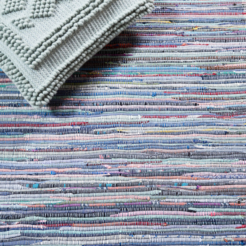 Fanshawe Rag Rug Flat Weave Cotton Rug, Square 6'