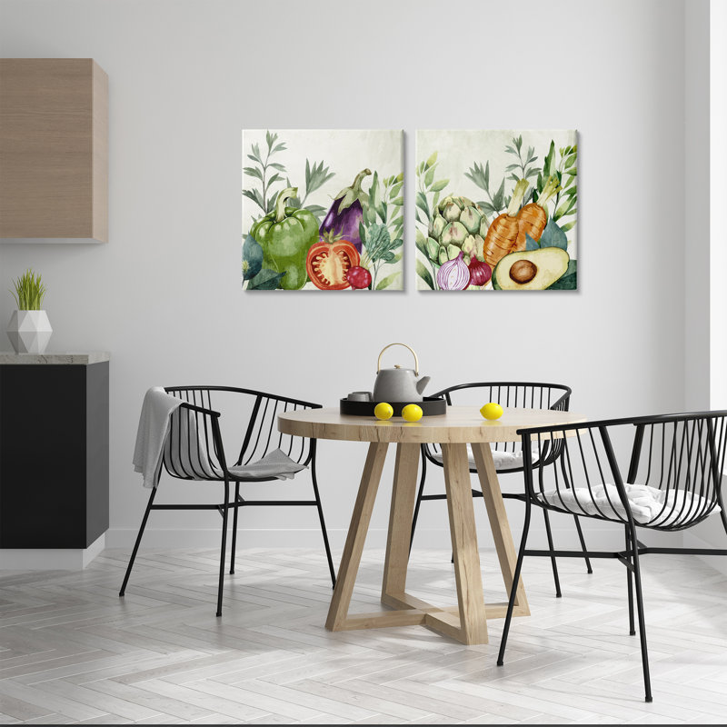 Ensemble de toiles 2 pièces Country Harvest, par Kim Allen, H 17 po x l 17 po