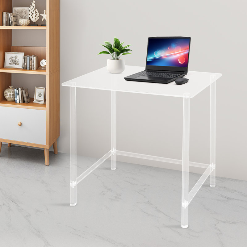 31.5" Modern Acrylic Clear Office Computer Desk For Small Spaces